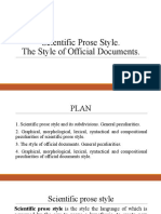 Scientific Prose Style. The Style of Official Documents