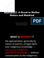 BIOPIRACY: A Threat To Mother Nature and Mankind: Bautista, Sheela Marie H. Olivar, Alexia Allyssa G