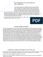 Density Gradient Methof of Analysis of Glass in