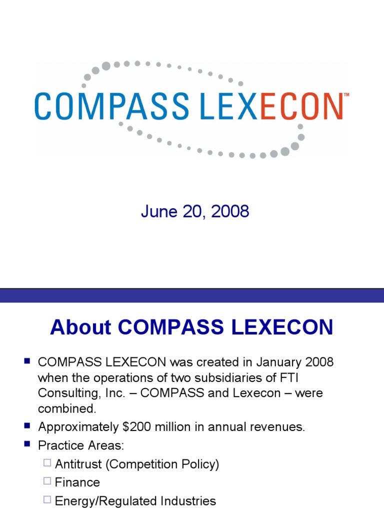 Overview of COMPASS LEXECON Services | PDF | Competition Law ...
