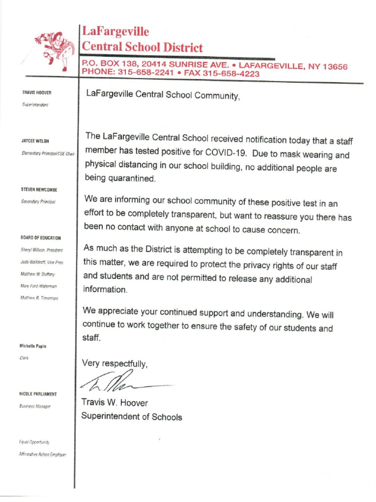 LaFargeville Central School District Sept. 9, 2021 PDF