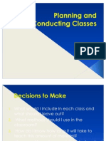 Planning and Conducting Classes