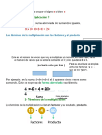 Para Multiplicar Podemos Ocupar El Signo X o Bien