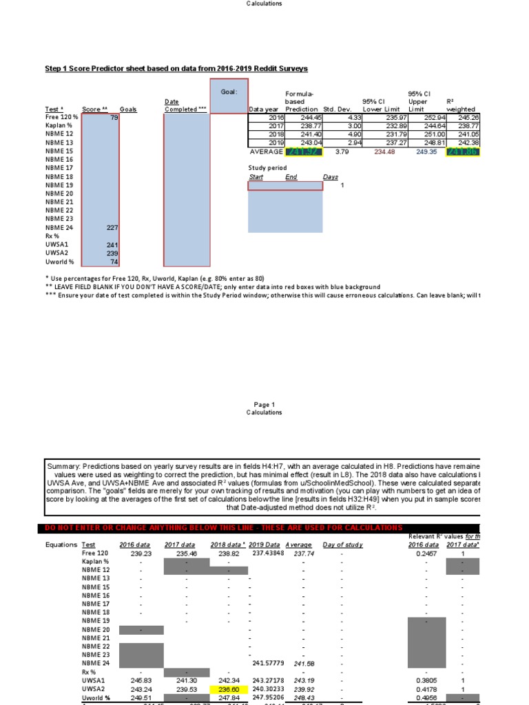 USMLE Step Score Prediction Tool | PDF | Statistical Analysis ...
