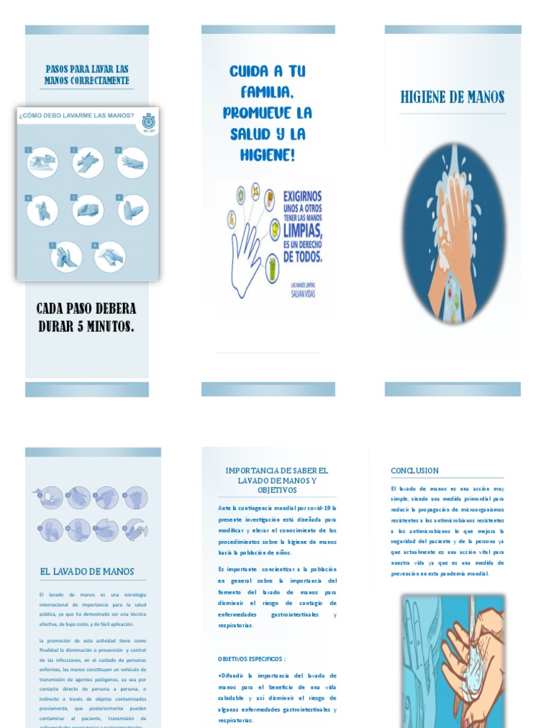 Triptico Lavado de Manos | PDF | Lavado de manos | Epidemiología