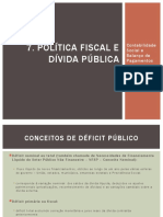 Slides - Tópico 7 Política Fiscal e Dívida Pública - 2019