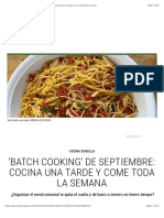 'Batch Cooking' de Septiembre: Cocina Una Tarde y Come Toda La Semana - El Comidista EL PAÍS
