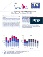 Intake of Calories and Selected Nutrients For The United States Population, 1999-2000