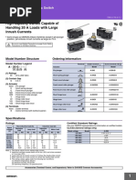 High-Capacity Switch Capable of Handling 20 A Loads With Large Inrush Currents