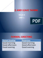 Greeting and Leave Taking: Kelas X Unit 1