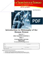 Introduction To Philosophy of The Human Person: Self-Learning Module