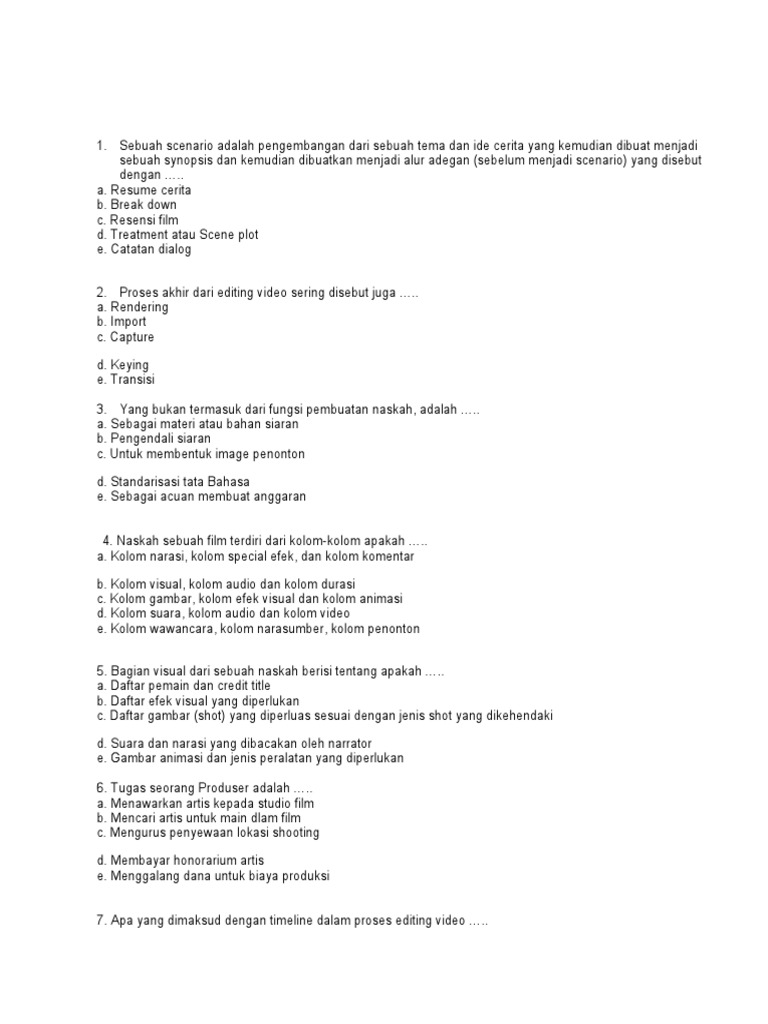 Bank Soal Animasi | PDF