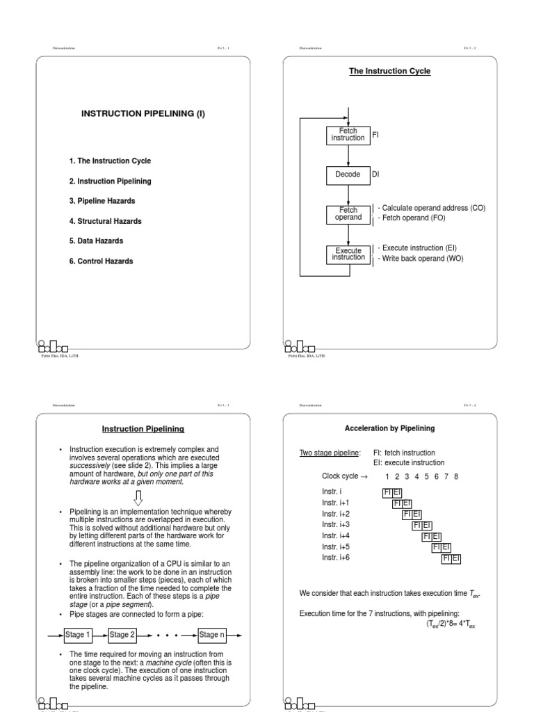 Six-Stage Instruction Pipeline Overview | PDF | Electronic Engineering ...