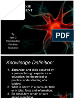Knowledge Management: by Joel.G Manikandan Pavithra Sivakanni