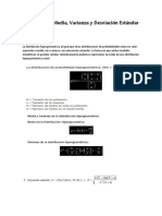 Propiedades: Media, Varianza y Desviación Estándar (D.Hiperg