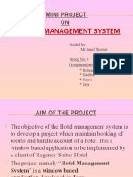 Hotel Management System: Mini Project ON