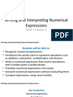 Writing and Interpreting Numerical Expressions: Math 5