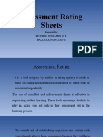 Assessment Rating Sheets: Prepared By: Reofrio, Benjamin Iii D. Baldoza, Princess G