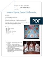 Colligative Property Freezing Point Depression