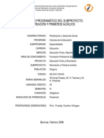 Contenido Programático Del Subproyecto:: Recreación Y Primeros Auxilios