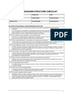 Work Breakdown Structure Checklist: Project Name/Number: Prepared By: Date