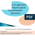 Strategy To Approach Reasoning & Logical Interpretation Questions