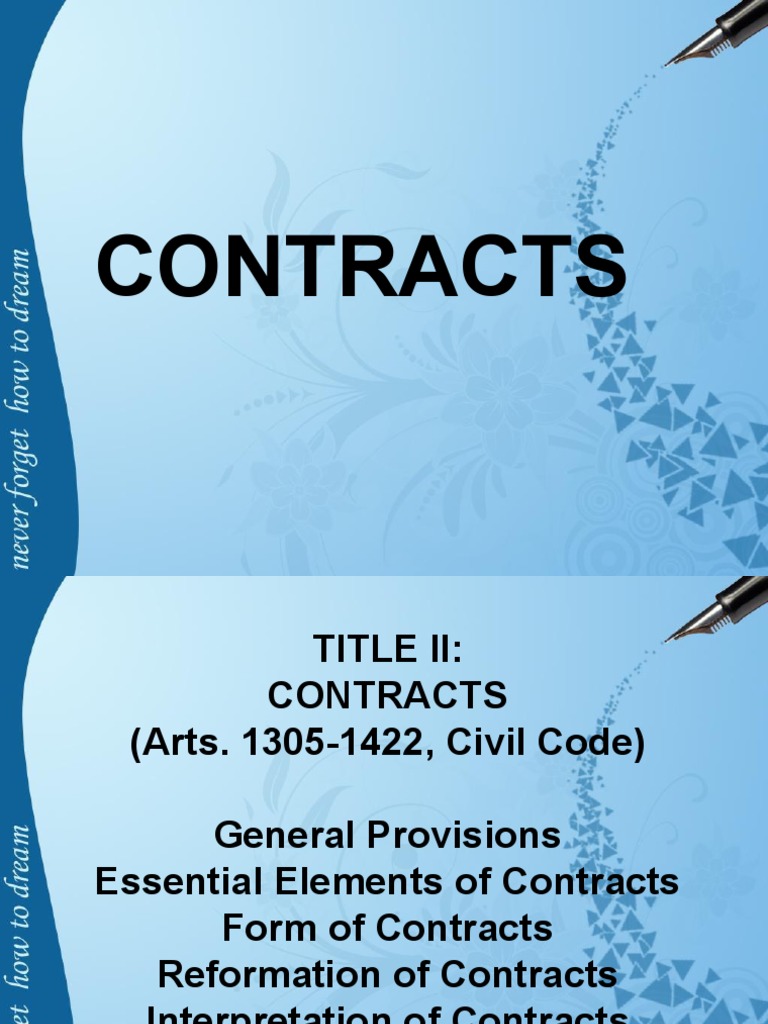 1 - General Provisions of Contracts | PDF | Law And Economics | Government