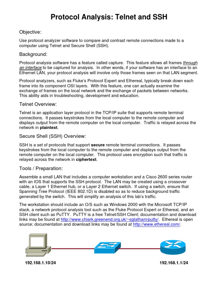 Telnet vs SSH: Security Analysis | PDF | Computers | Technology ...