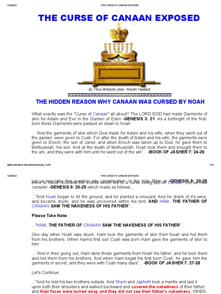 The Curse of Canaan Exposed3 PDF Ham (Son Of Noah)