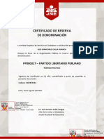 Certificado de Reserva