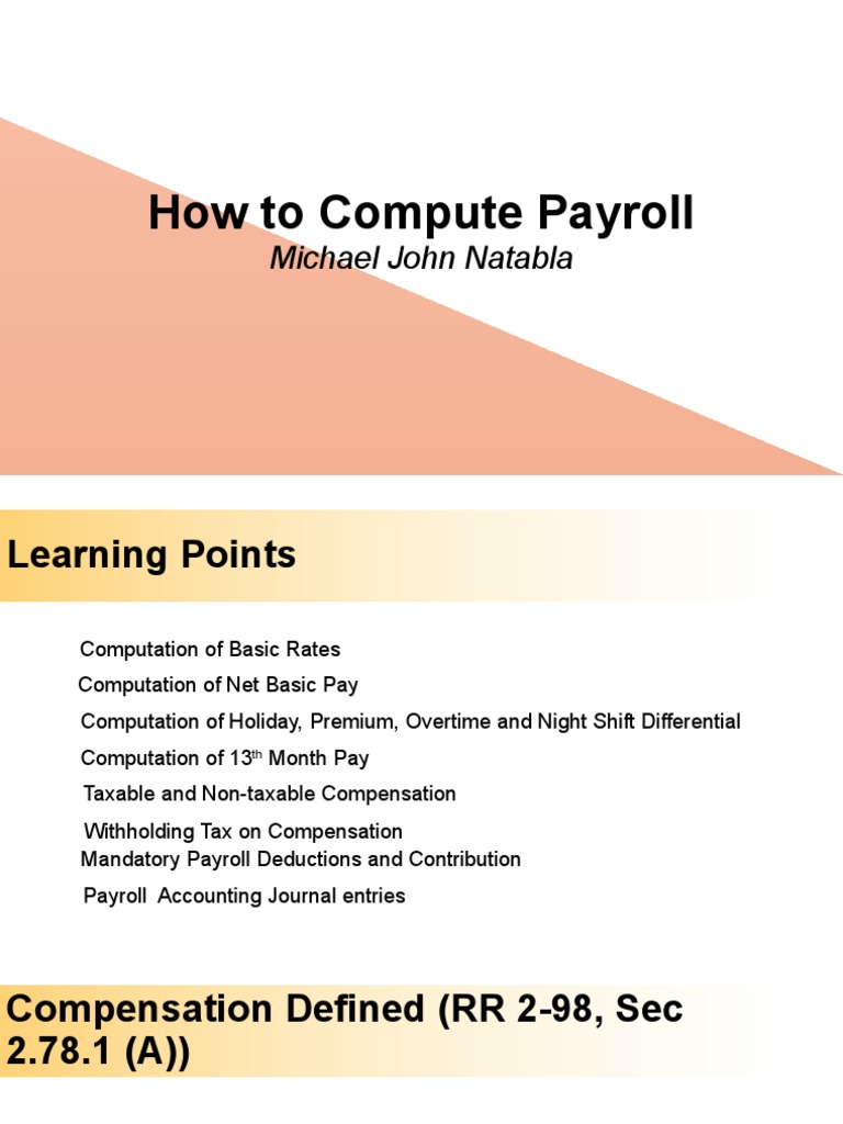 Payroll Computation Guide for Philippines | PDF | Payroll | Overtime
