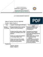 Department of Education: Accomplishment Report