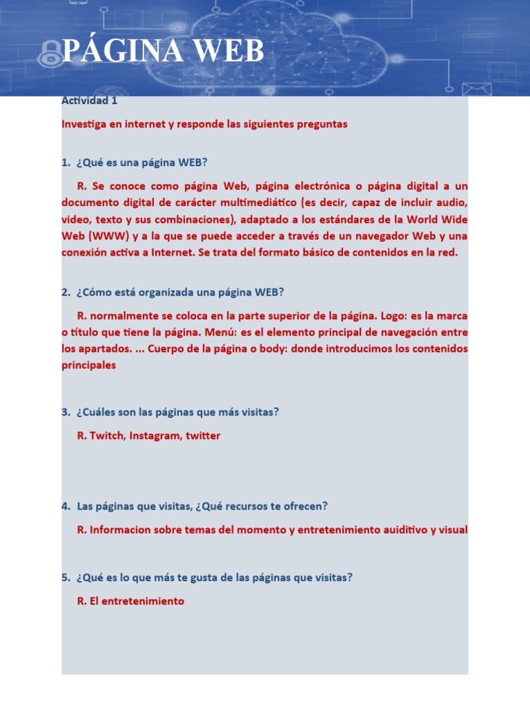 Estructura y Funciones de Páginas Web | PDF | Red mundial | Internet y web
