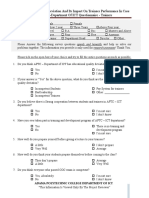 Educational Quality Deviation and Its Impact On Trainees Performance in Case of APTC-Department of ICT Questionnaire - Trainers