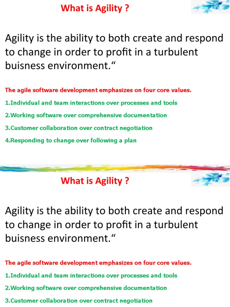 Agility Is The Ability To Both Create and Respond To Change in Order To ...