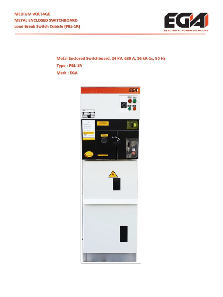 EGA Load Break Switch Cubicle PBL-1R | PDF | Electrical Engineering ...