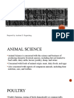 Introduction To Animal Science (Laboratory) : Prepared By: Andrian D. Ragandang