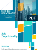 Types of Business Organization: Sole Proprietorships and Partnerships