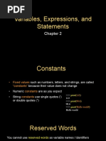 Variables, Expressions, and Statements