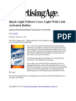 Busch Light Follows Coors Light With Cold - Ad Age 10.19.2010
