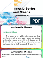 Arithmetic Series and Means: Mathematics 10