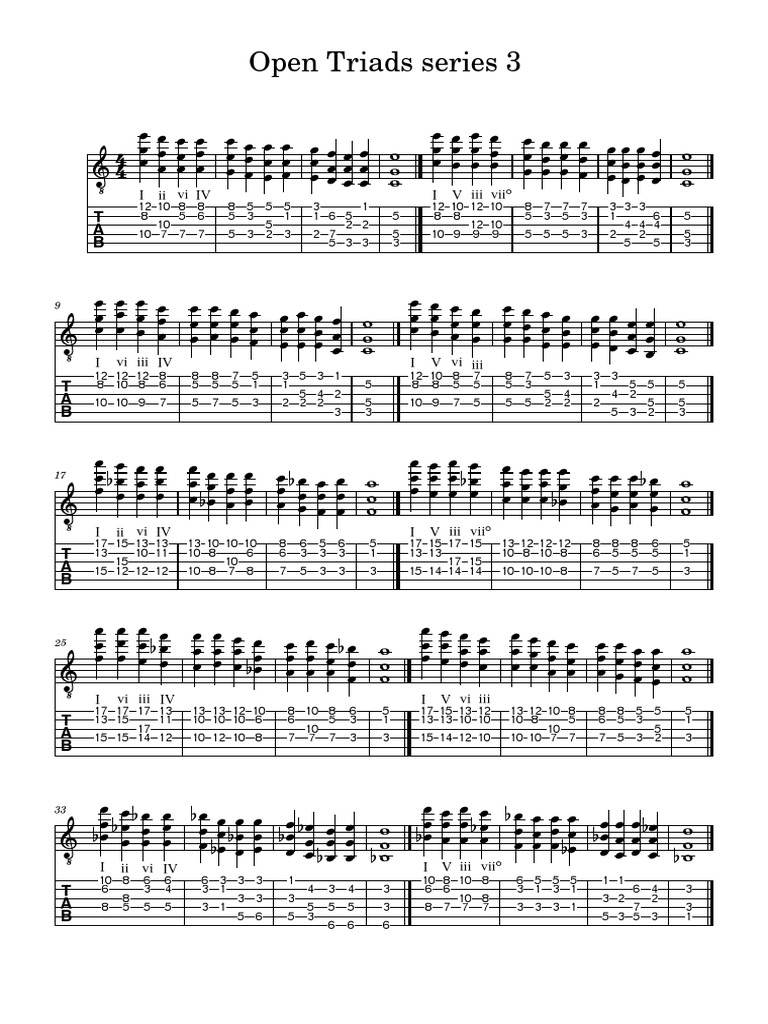 Open Triads Series 3 Analysis | PDF | Harmony | Elements Of Music