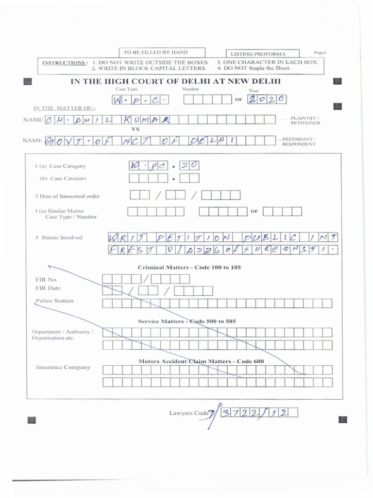CH. Anil Kumar V Govt NCT of Delhi Final With Proof of Service PDF