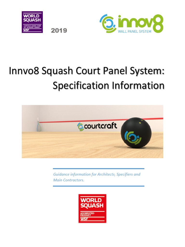 Innvo8 Squash Court Panel System: Specification Information | PDF ...