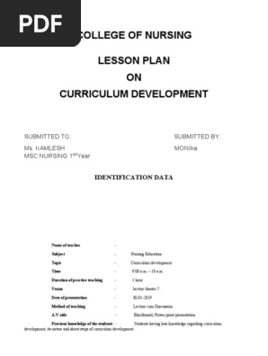 curriculum lesson plan