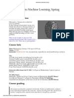 Intro to Machine Learning Spring 2018