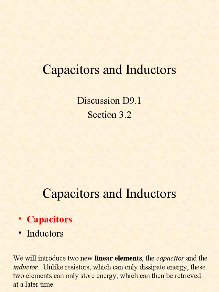 Capacitors and Inductors Explained | PDF | Capacitor | Inductor