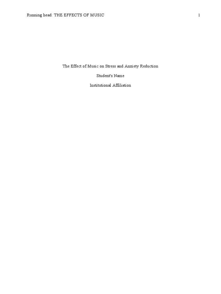 Music Therapy for Stress Management | PDF | Anxiety | Stress (Biology)