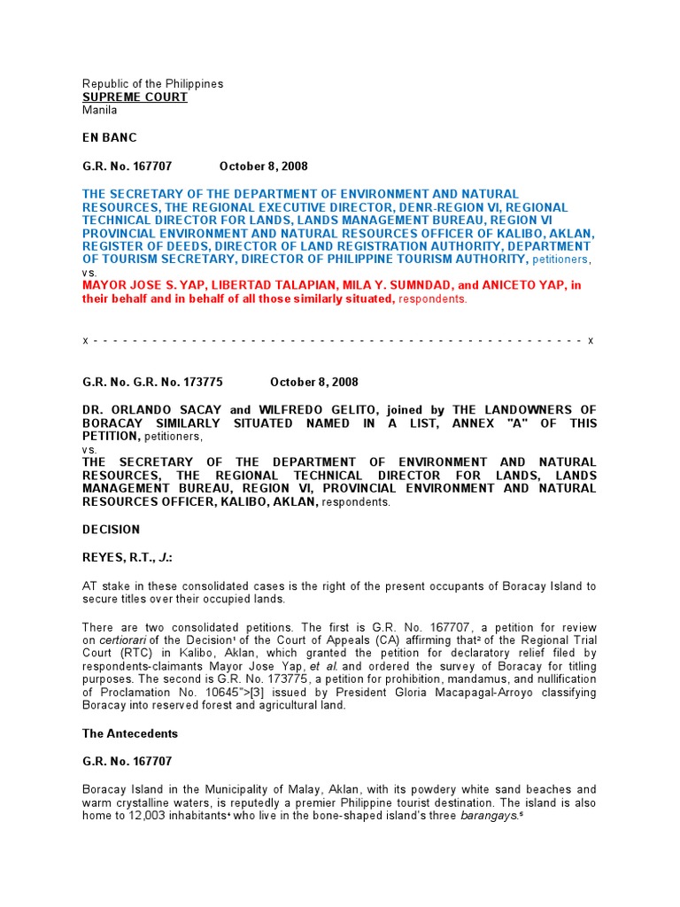 Denr V Yap G R No 167707 Pdf Common Law Justice