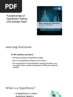 Lecture 6 (Hypothesis Testing-One Sample T-Test)